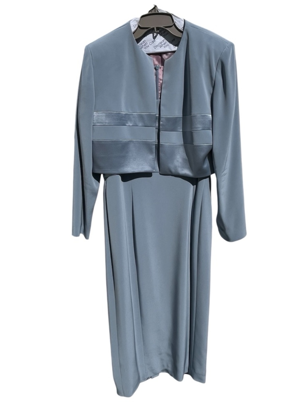 Vintage Jones New York Evening Lined Floor Length Dress & Jacket Blue Size 12